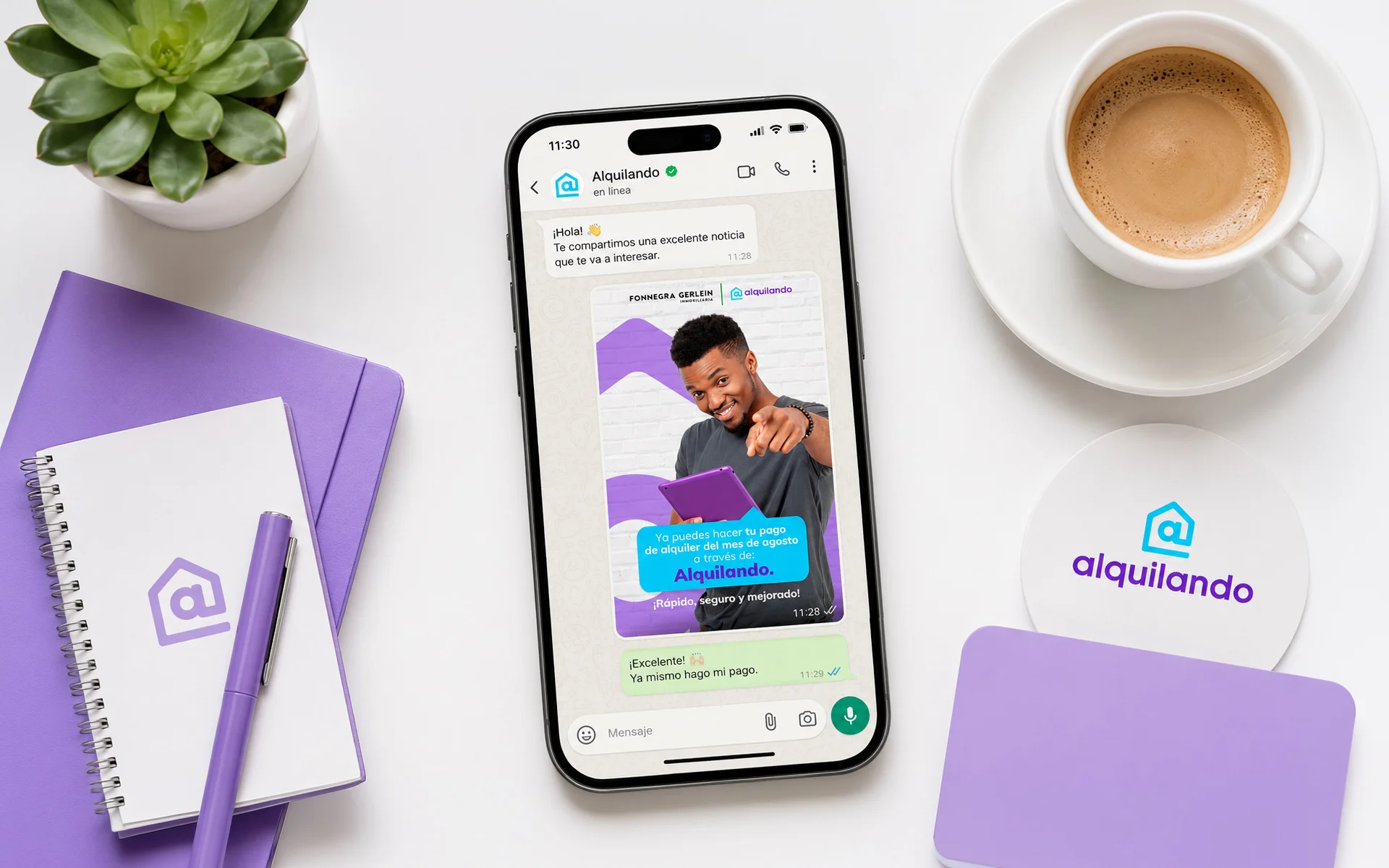 Alquilando — comunicación por WhatsApp