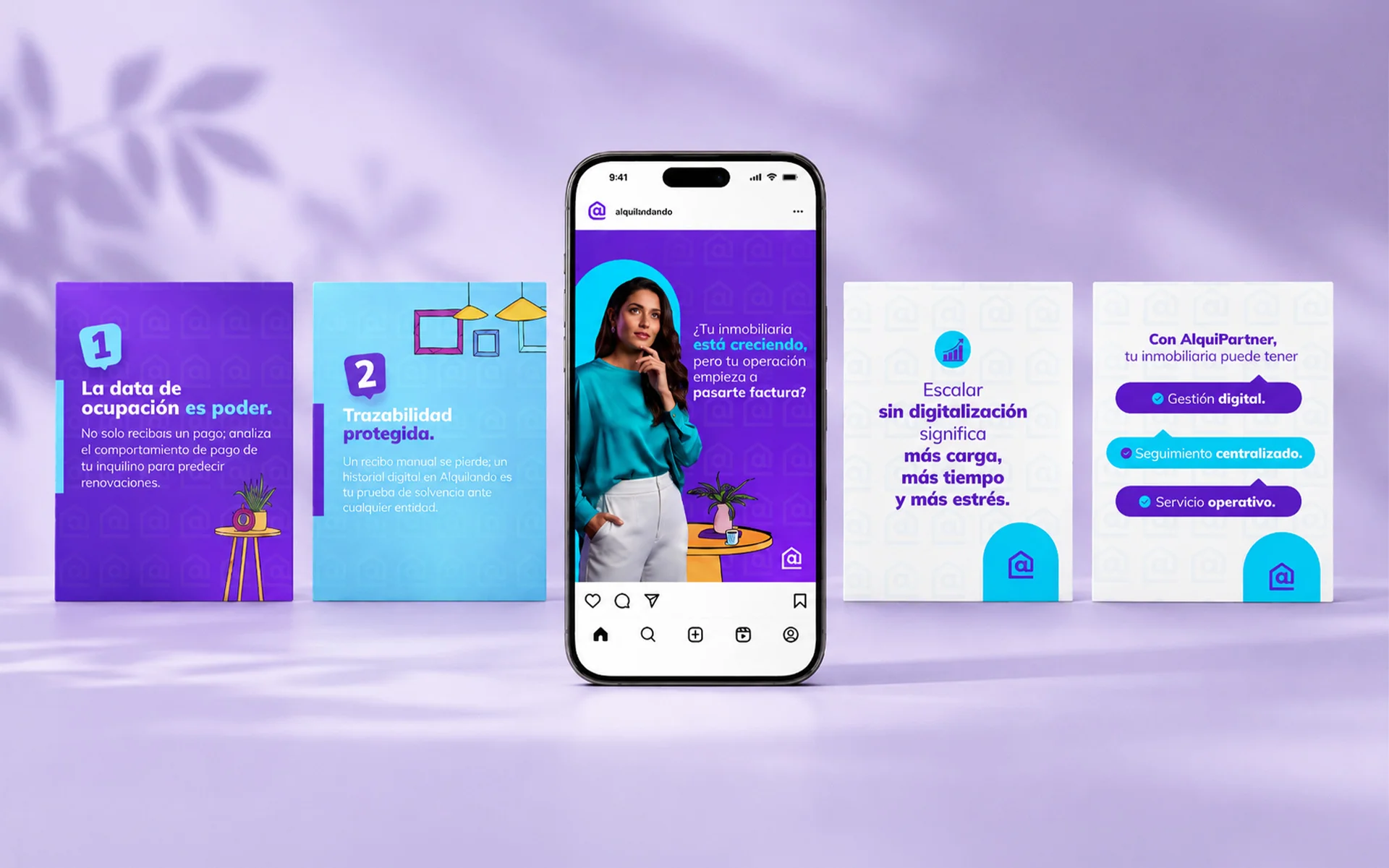 Alquilando — pieza de redes sociales