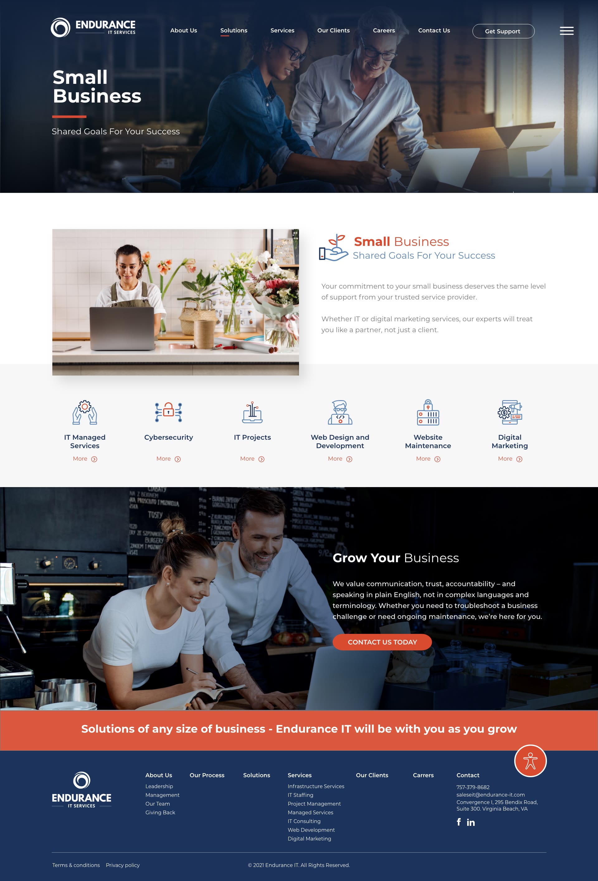 Endurance — Small Business, versión desktop