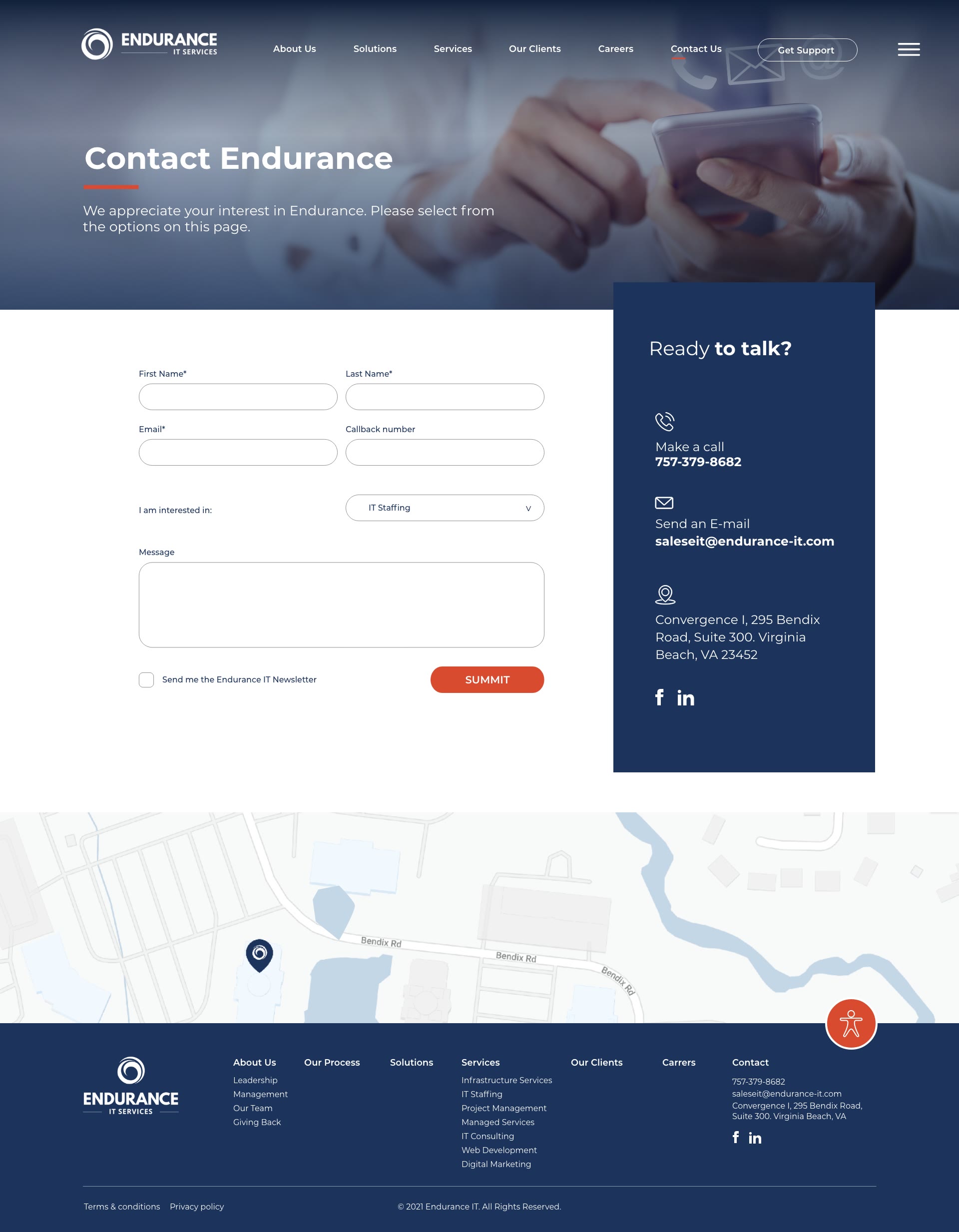 Endurance — Contact, versión desktop