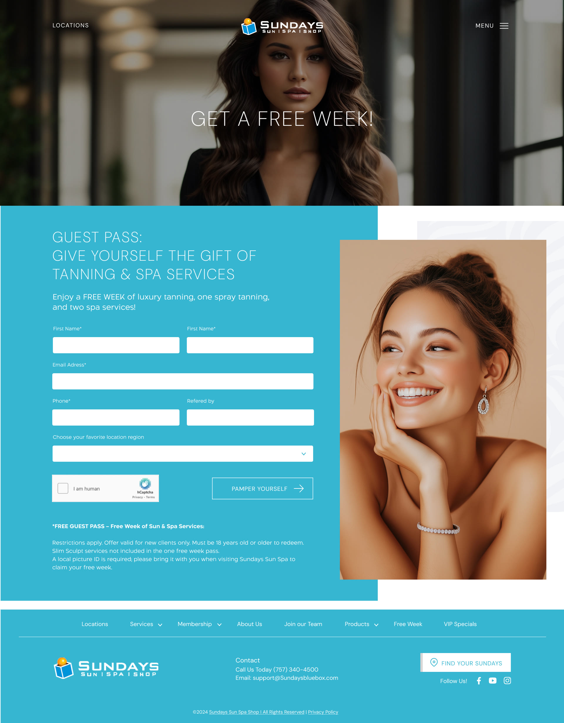 Sundays — Get a Free Week, versión desktop